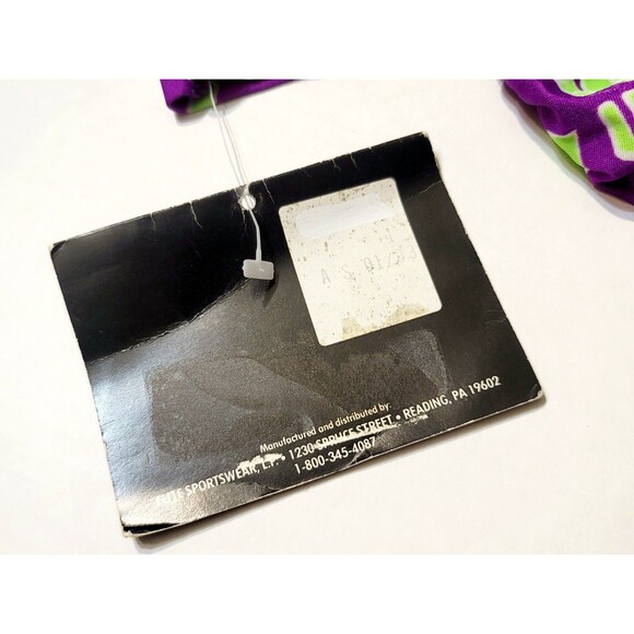 GK Elite VTG 90s Neon Green Tropical Purple AS Leotard Long Sleeve Adult S  NWT - Picture 9 of 10